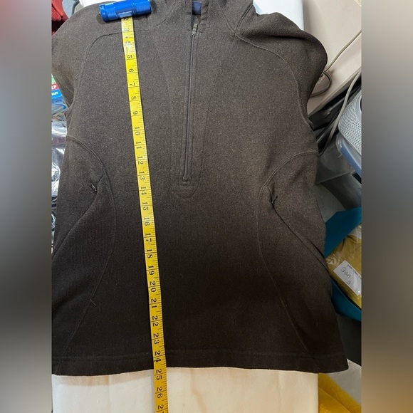 LANDS END Brown mock neck 1/4 zip sweater size 10-12.‎ - Picture 10 of 12